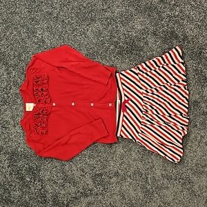 Girls crazy 8 Christmas/Holiday sweater and skirt 7/8 10/12